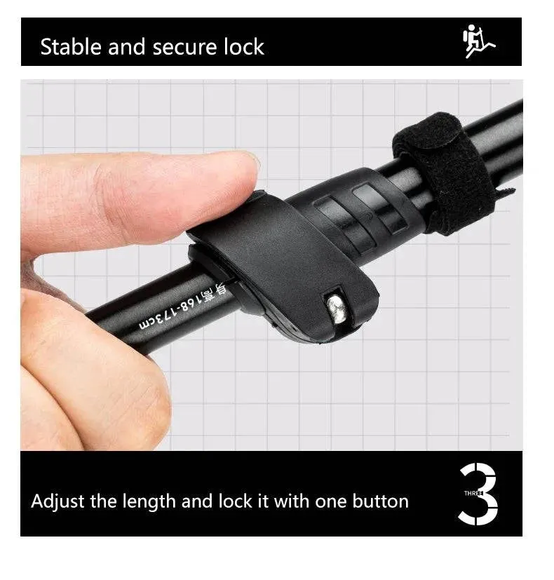 ALOCS  Hiking Staff 5-Section Folding Staff Stretchable Professional Outdoor Hiking Staff Hiking Equipment