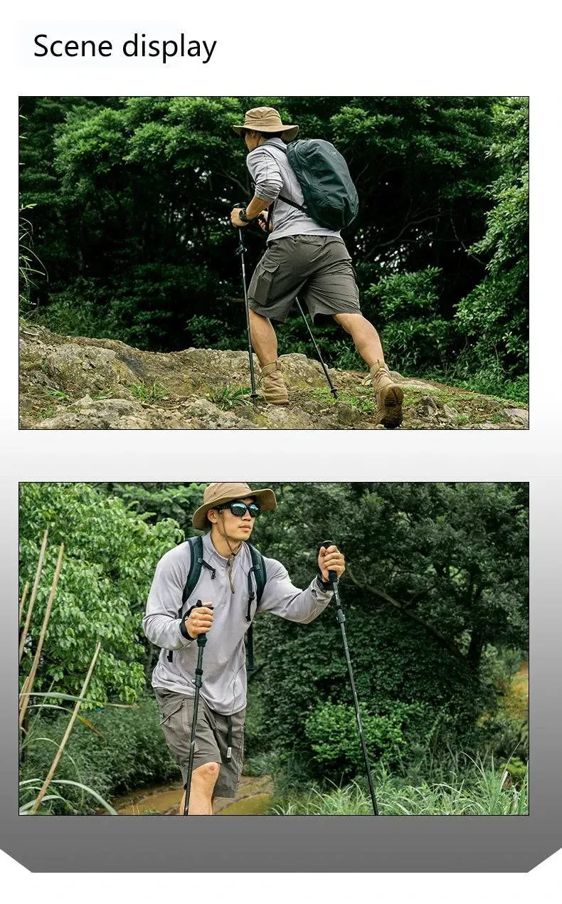 ALOCS  Hiking Staff 5-Section Folding Staff Stretchable Professional Outdoor Hiking Staff Hiking Equipment