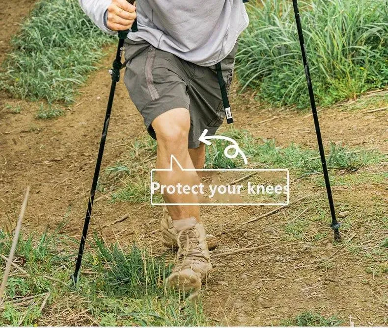 ALOCS  Hiking Staff 5-Section Folding Staff Stretchable Professional Outdoor Hiking Staff Hiking Equipment