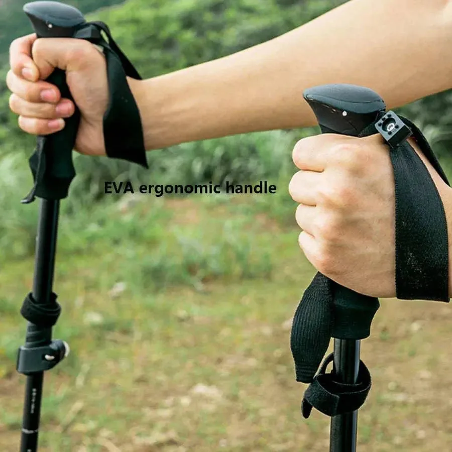 ALOCS  Hiking Staff 5-Section Folding Staff Stretchable Professional Outdoor Hiking Staff Hiking Equipment