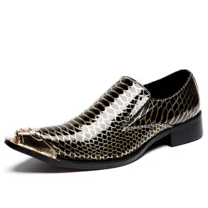Animal Pattern Steel Toe Low Top Formal Shoes