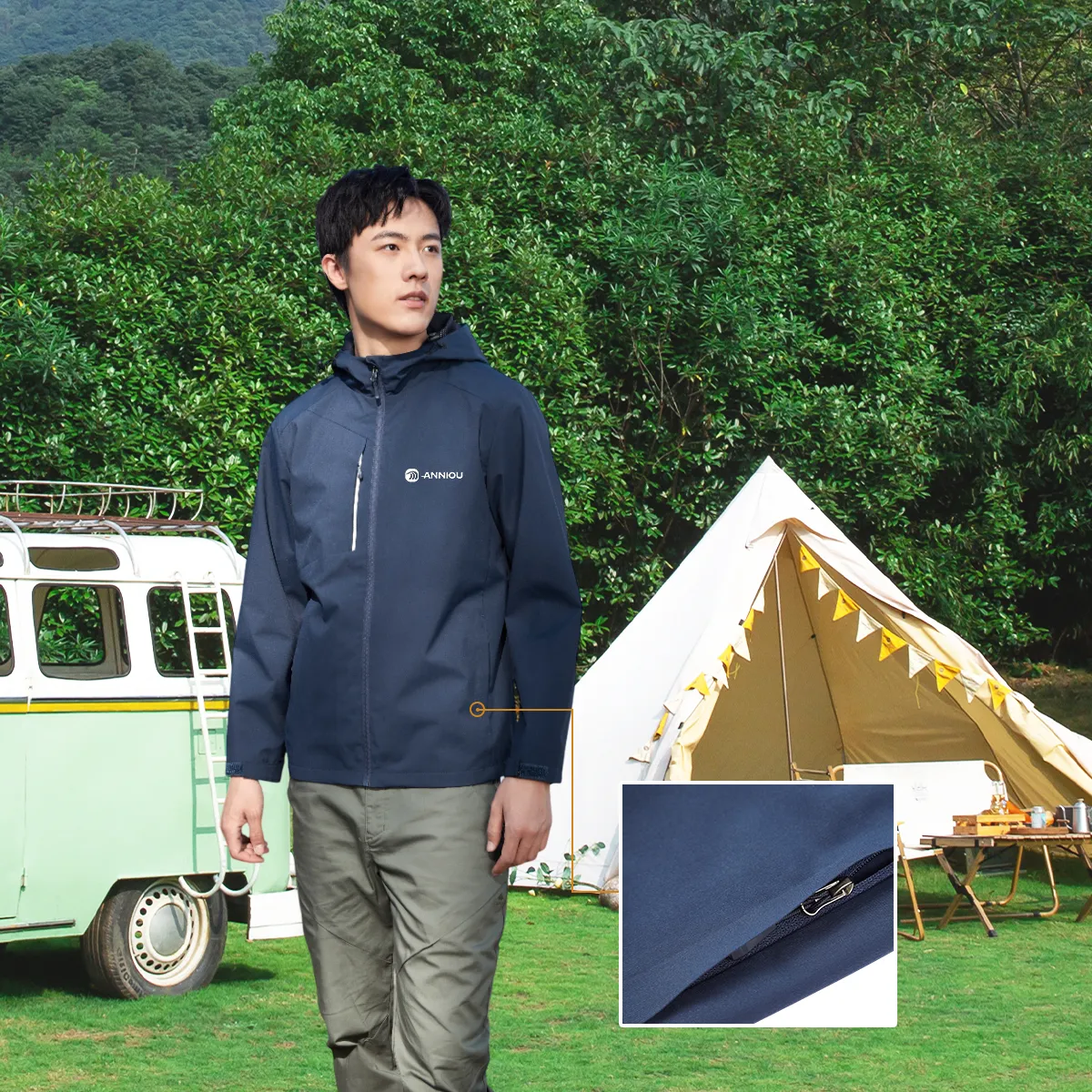 ANNIOU Lightweight Hiking Shell Jacket