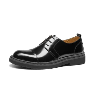 BeauToday Leather Cap Toe Business Dress Shoes for Men