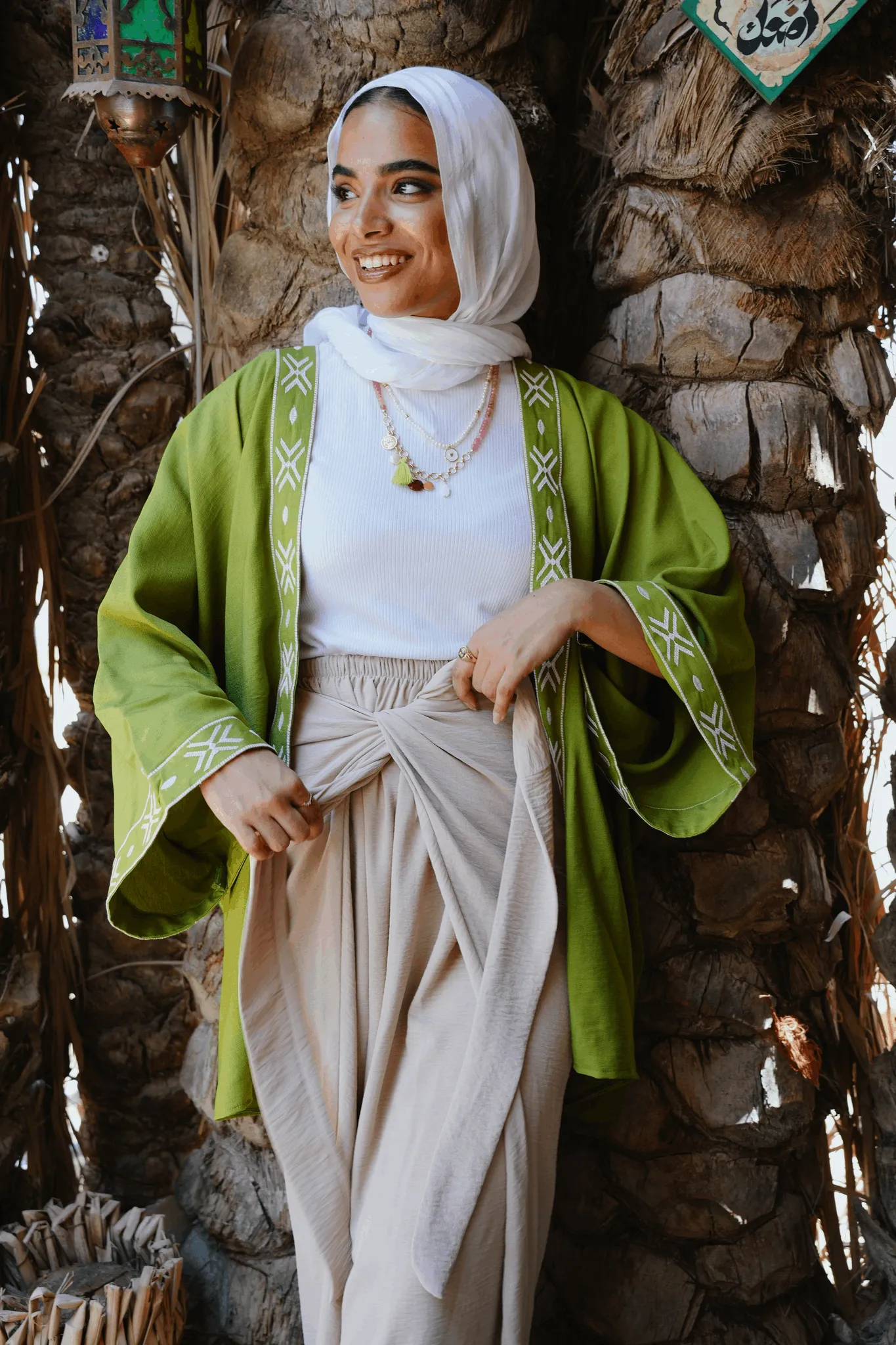 Beige Wrap Skirt