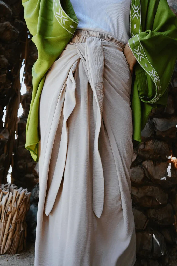 Beige Wrap Skirt