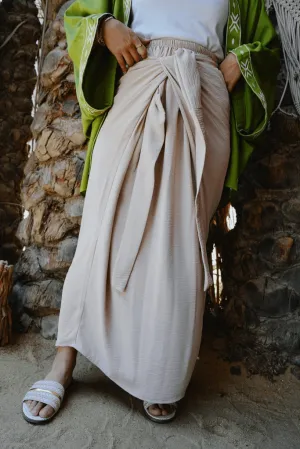 Beige Wrap Skirt