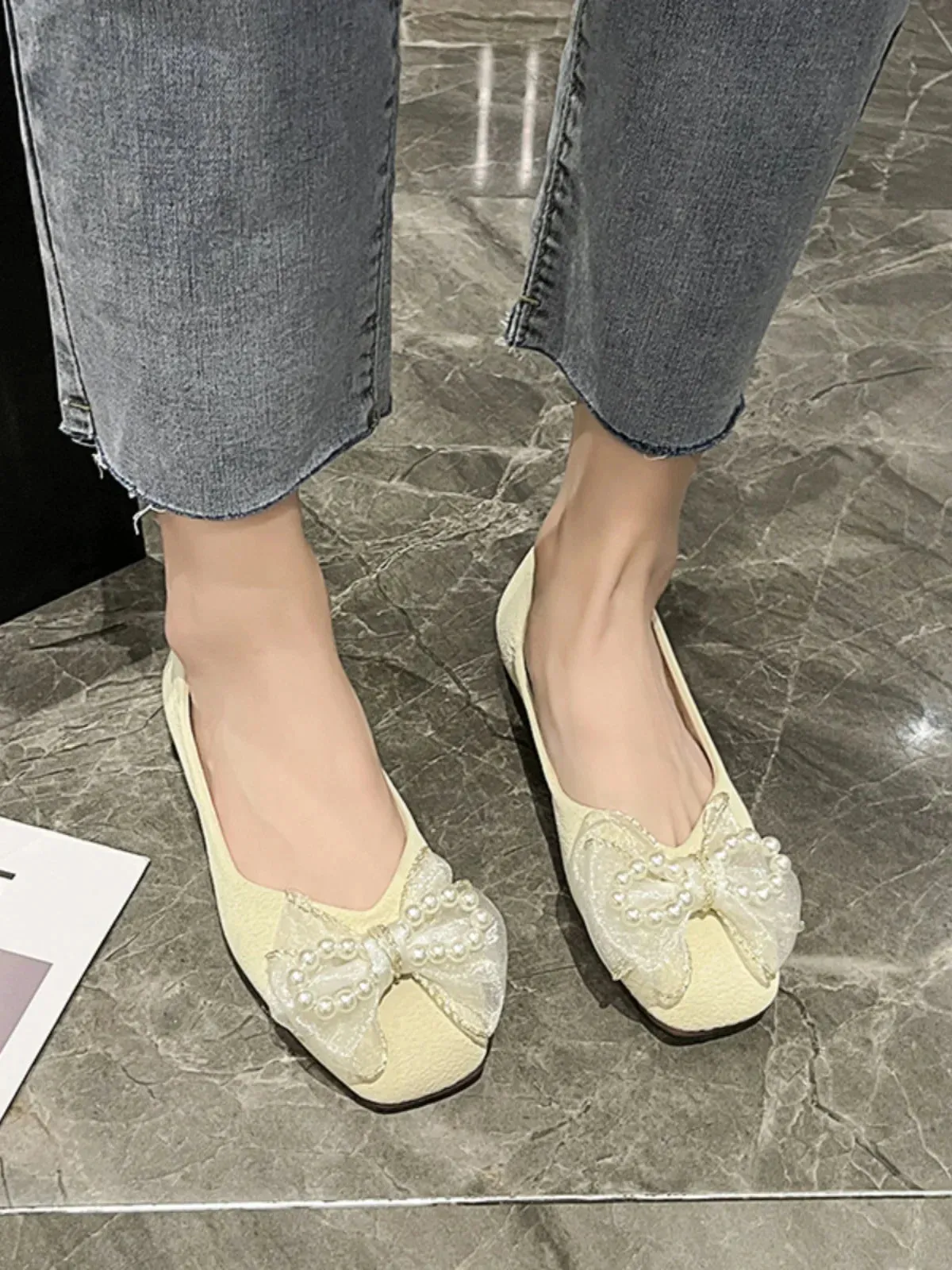 binfenxie  -  Summer Shoes Ladies Slip-on Women's Moccasins Female Footwear All-Match Modis Round Toe Bow-Knot Shallow Mouth Casual Sneaker 20