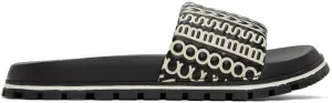 Black & White 'The Monogram Slide' Sandals