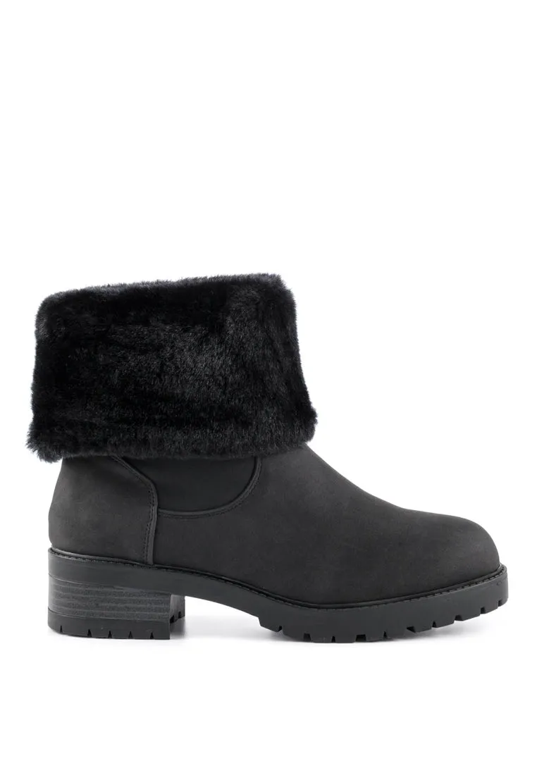 Black Fur Lining Boots