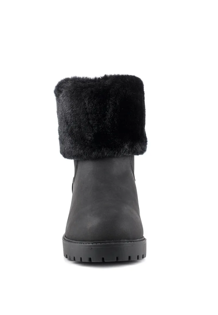 Black Fur Lining Boots