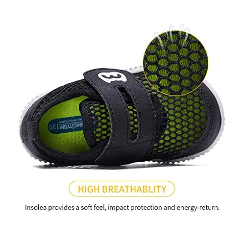 BMCiTYBM Baby Walking Shoes Infant Sneakers Girls Boys Mesh First Walkers Shoes 6 9 12 18 24 Months Black Size 12-18 Months Infant