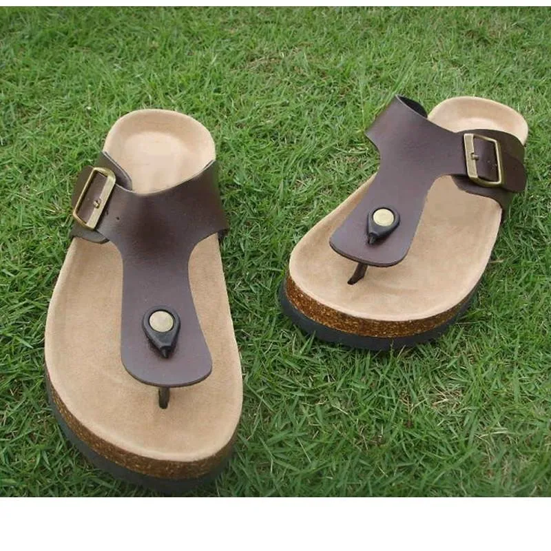 Chicvane Solid Color Beach Flat Sandals Flip Flops