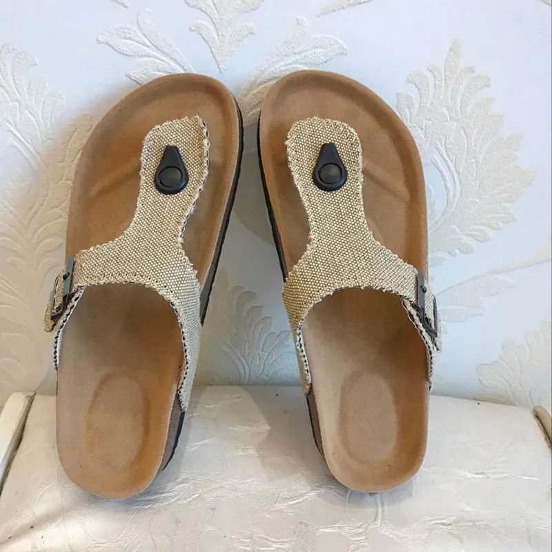 Chicvane Solid Color Beach Flat Sandals Flip Flops