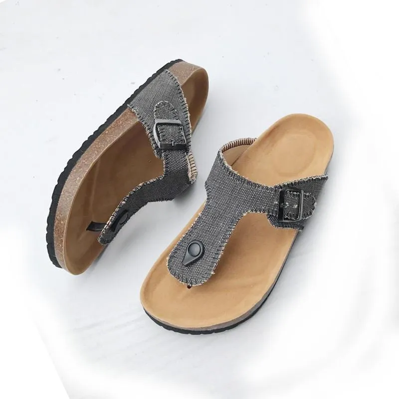 Chicvane Solid Color Beach Flat Sandals Flip Flops