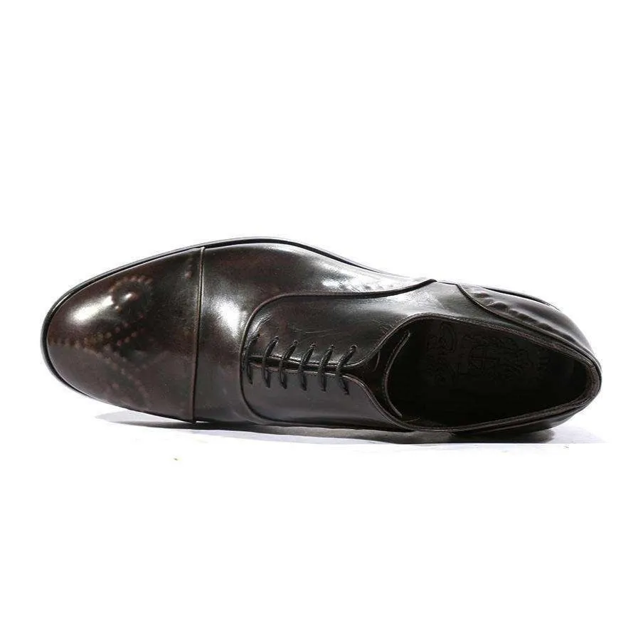 Corvari Men's Gioia Calf-Skin Black Oxfords (COR1011)