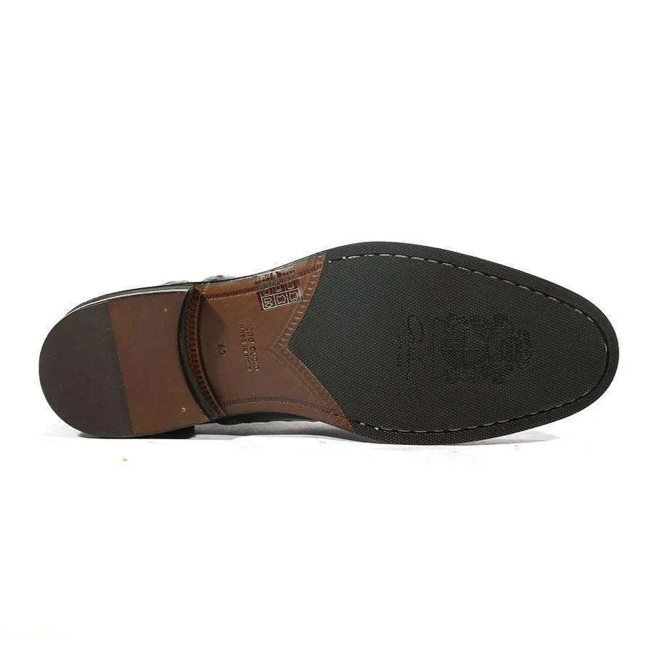 Corvari Men's Gioia Calf-Skin Black Oxfords (COR1011)