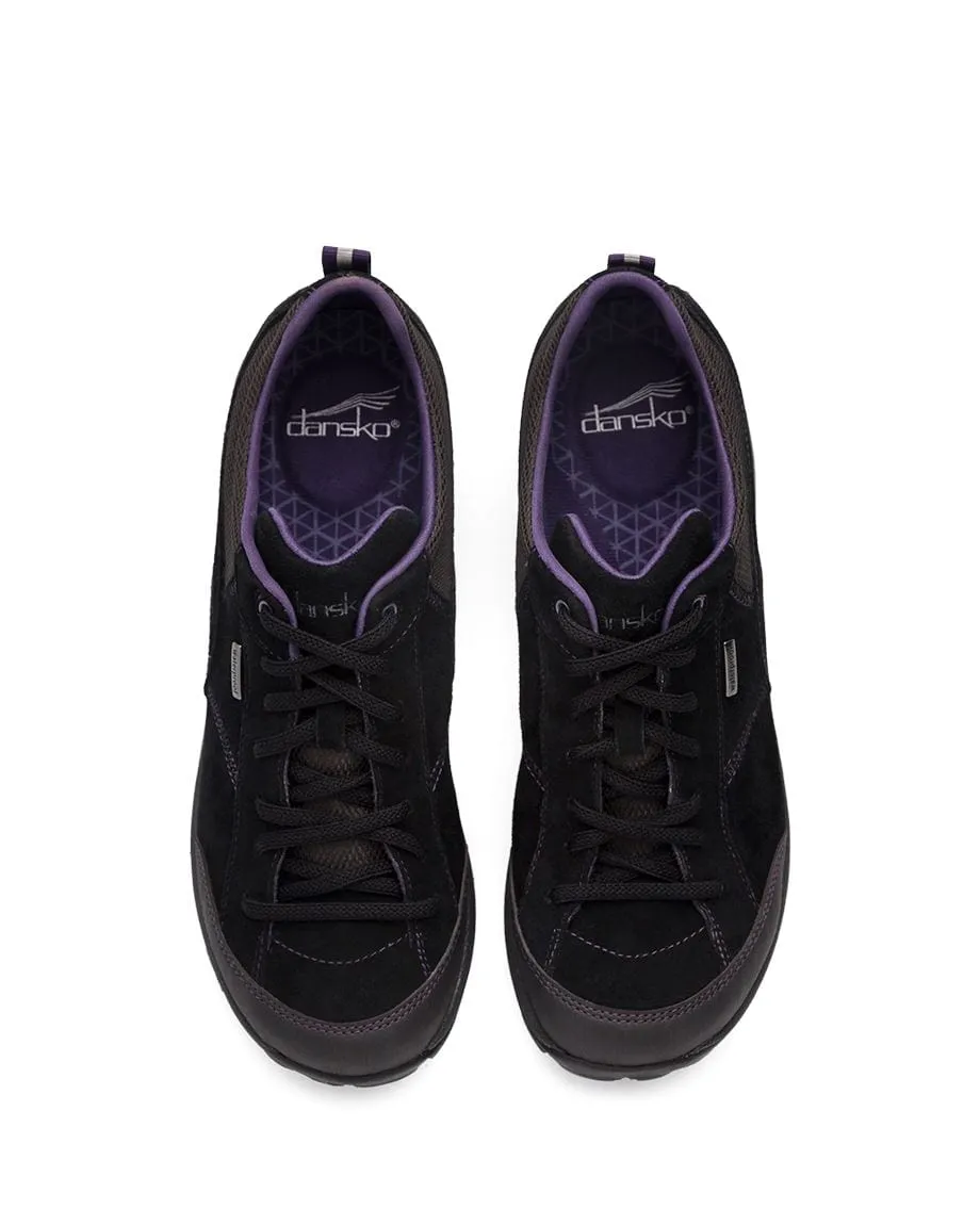 Dansko Women's Paisley Walking Shoes- Black Burnished Suede