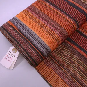 Dressmaking Orange Viscose - Bar Code Stripe