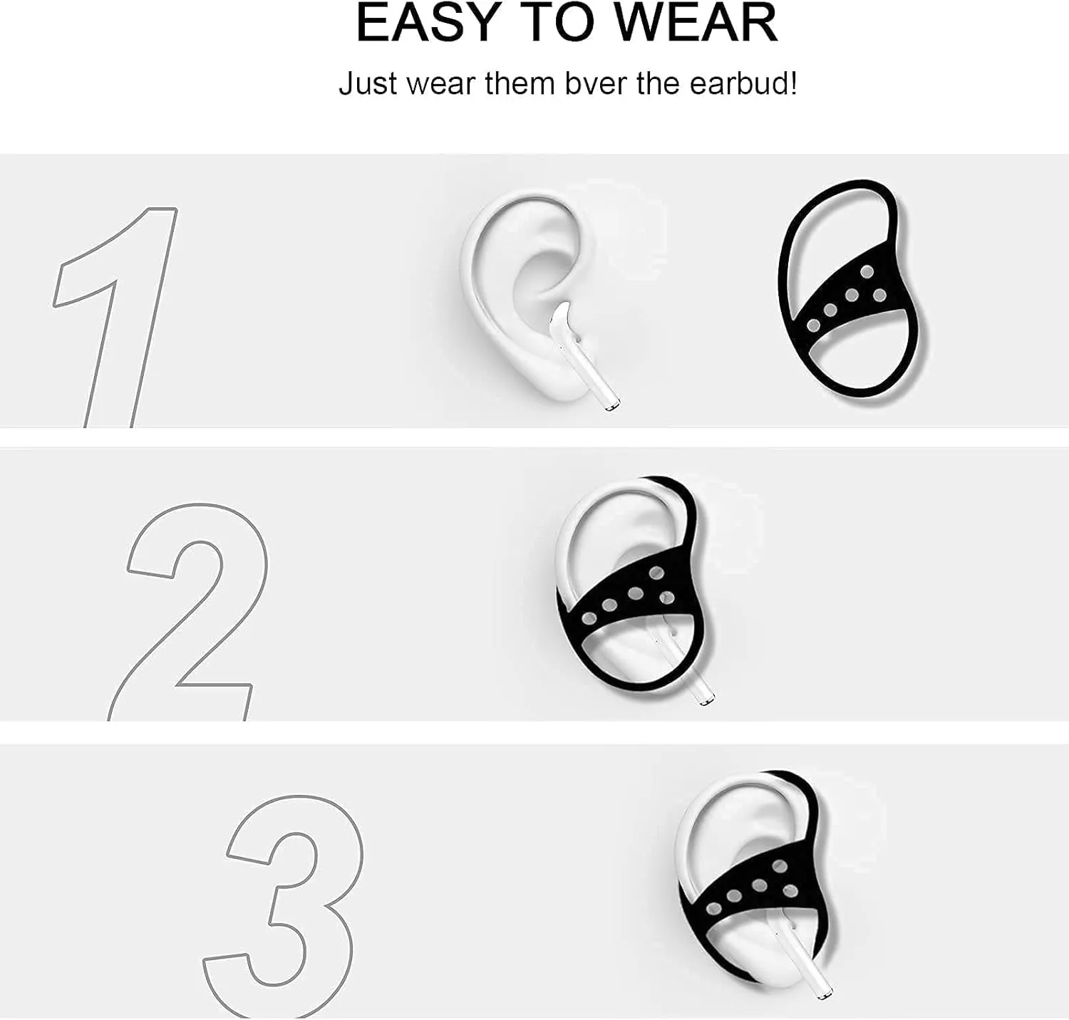 Earbud Hooks, Ear Attachment Loop for Wireless Ear Hooks for Airpods Universal Earhooks for Airpods Earbuds Anti-Lost Secure 27X48Mm (Blueb2)