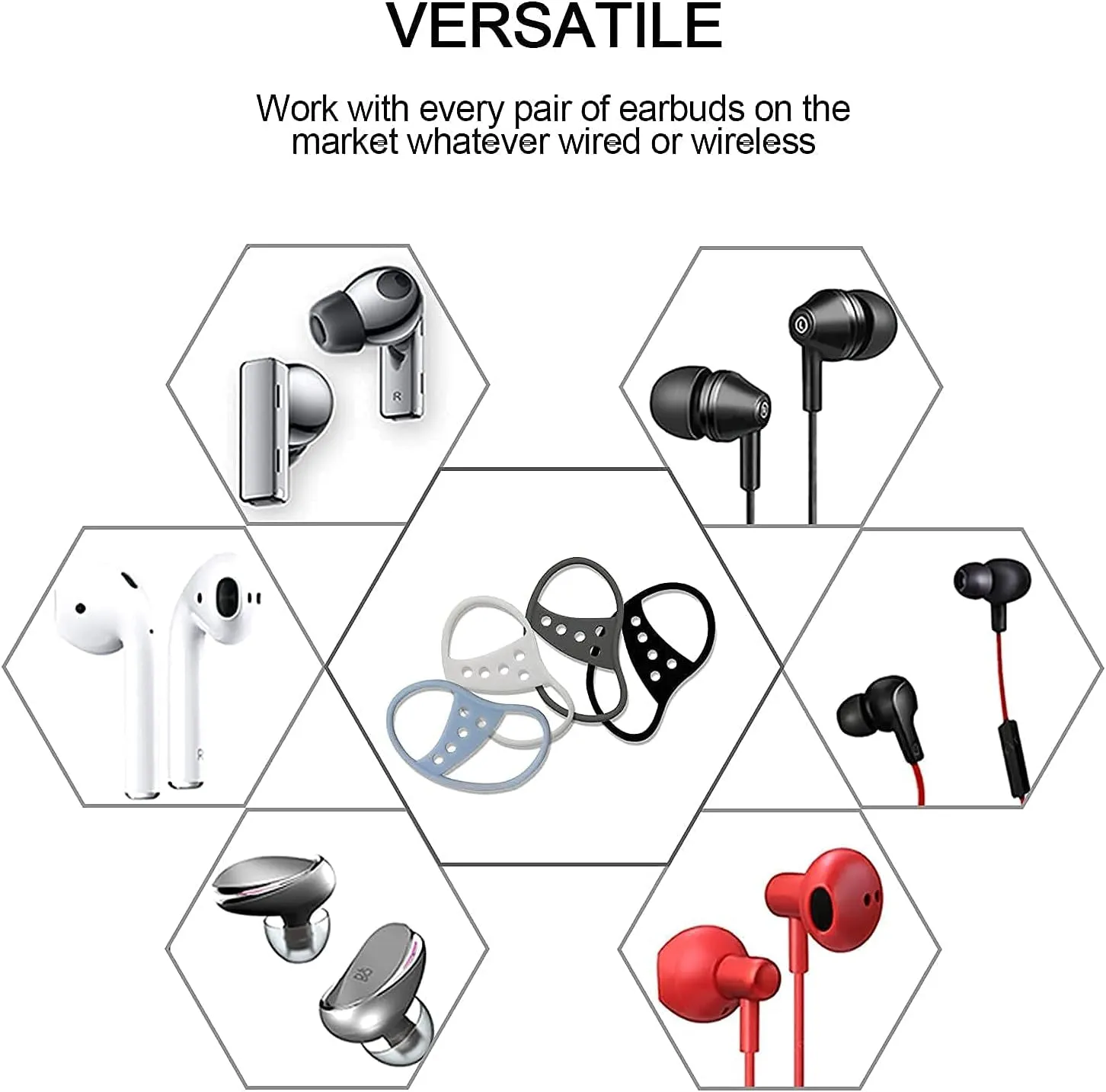 Earbud Hooks, Ear Attachment Loop for Wireless Ear Hooks for Airpods Universal Earhooks for Airpods Earbuds Anti-Lost Secure 27X48Mm (Blueb2)