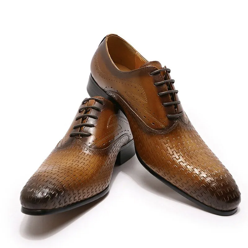Ebonique Crocodile Pattern Oxfords