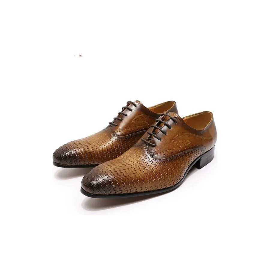 Ebonique Crocodile Pattern Oxfords