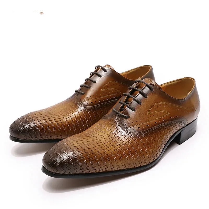 Ebonique Crocodile Pattern Oxfords