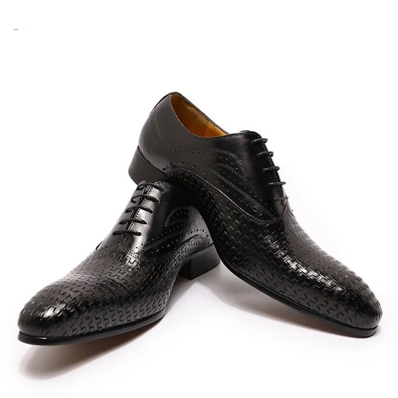 Ebonique Crocodile Pattern Oxfords