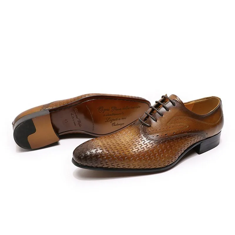 Ebonique Crocodile Pattern Oxfords