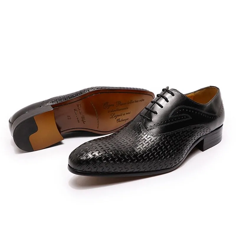 Ebonique Crocodile Pattern Oxfords
