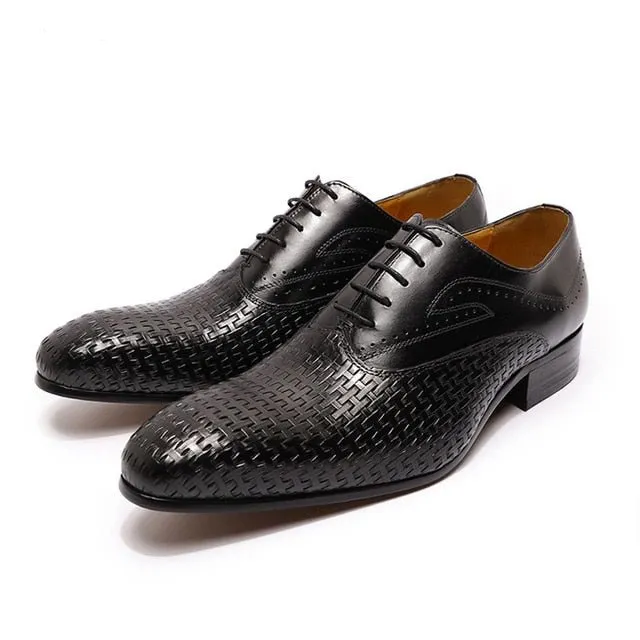 Ebonique Crocodile Pattern Oxfords