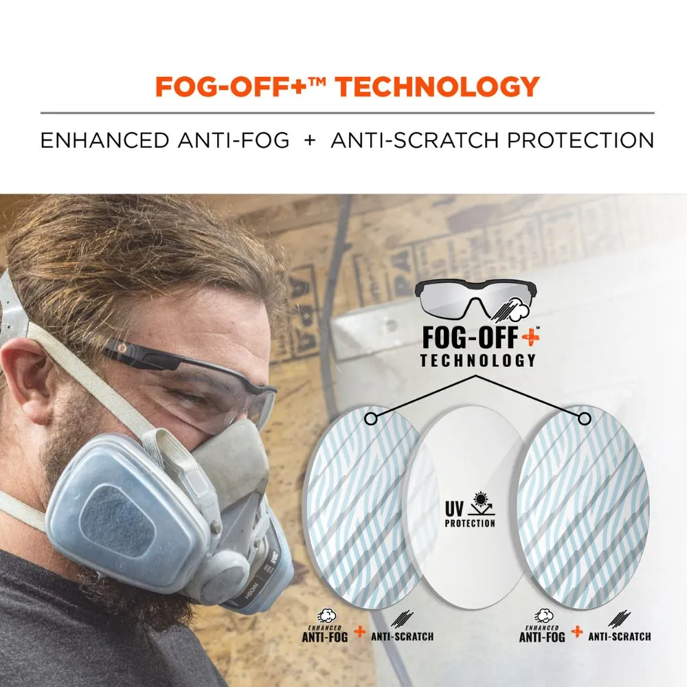 Ergodyne 50067 DELLENGER-AFS In/Outdoor Lens Matte Black Anti-Fog & Scratch-Resistant Glasses