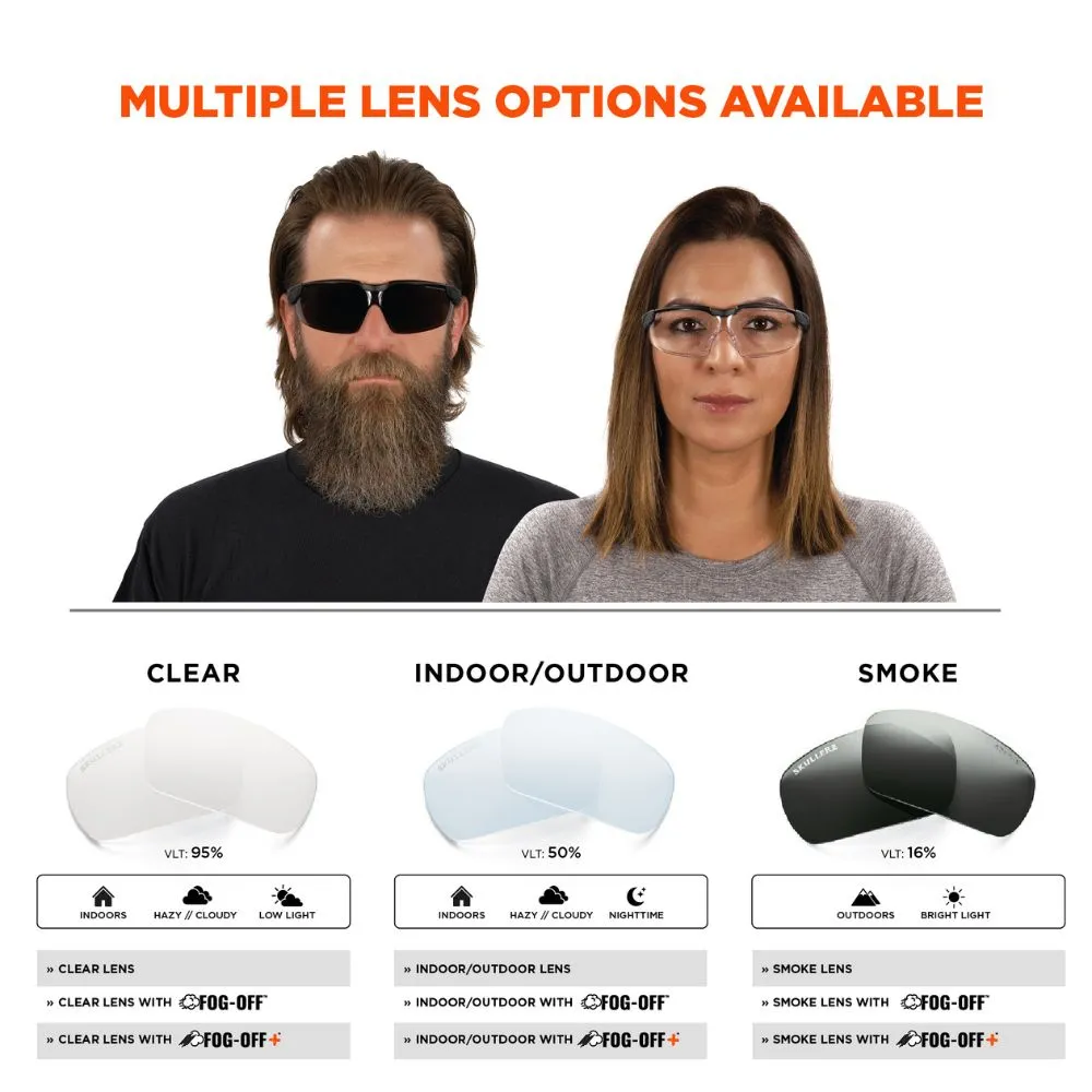 Ergodyne 50067 DELLENGER-AFS In/Outdoor Lens Matte Black Anti-Fog & Scratch-Resistant Glasses