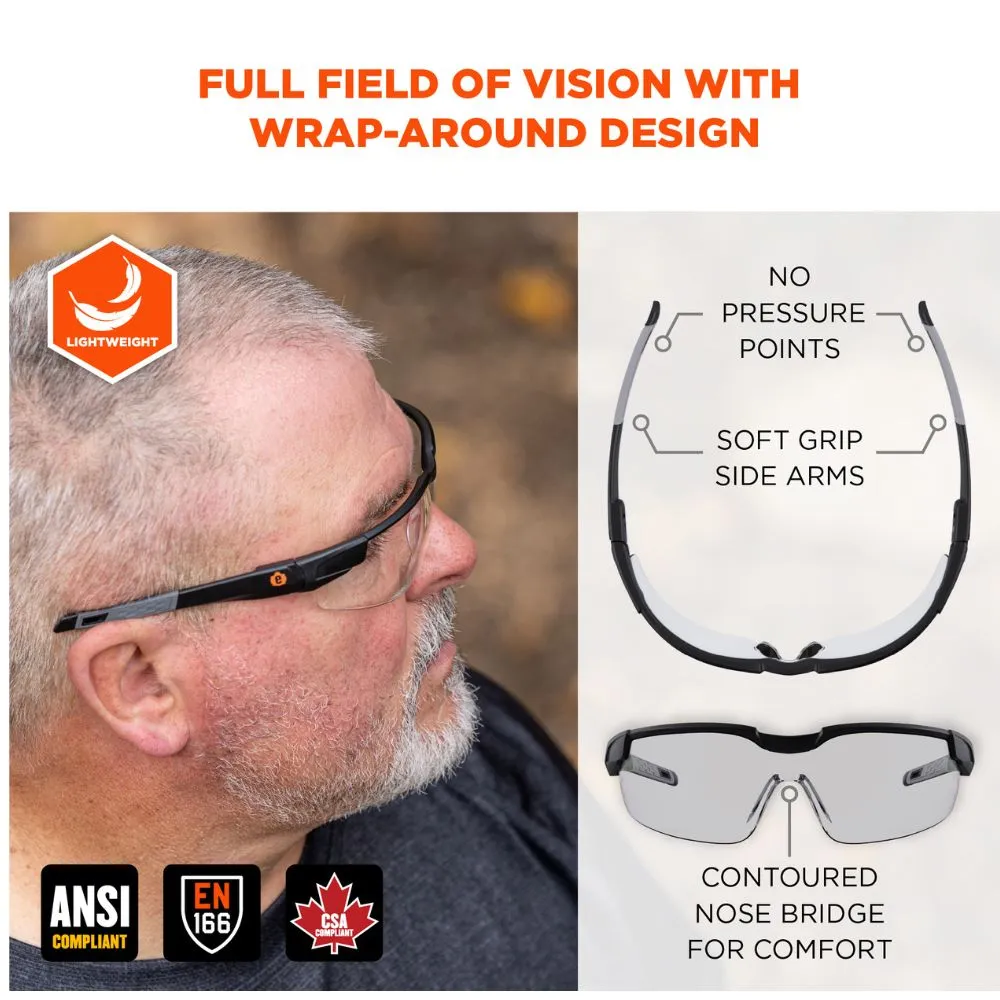 Ergodyne 50067 DELLENGER-AFS In/Outdoor Lens Matte Black Anti-Fog & Scratch-Resistant Glasses