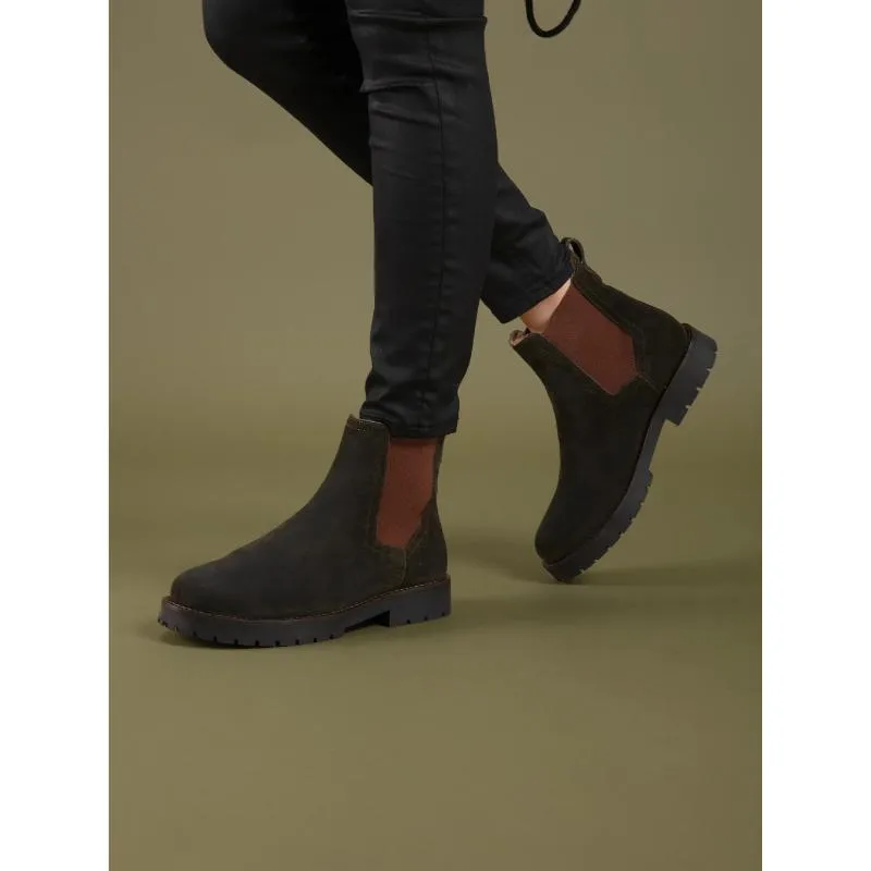 Fairfax & Favor Boudica Fur-Lined Ladies Suede Boot - Moss Green