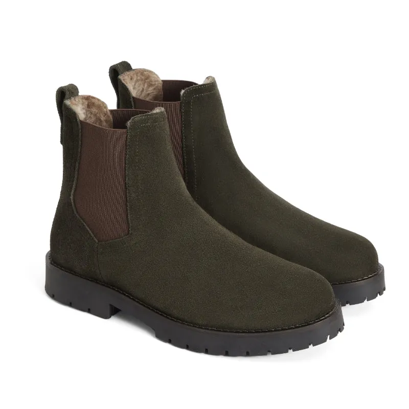 Fairfax & Favor Boudica Fur-Lined Ladies Suede Boot - Moss Green