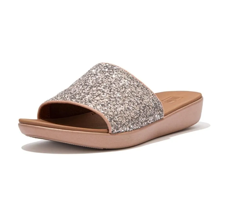 FitFlop Women's Sola Glitter Slides- Coral Pink