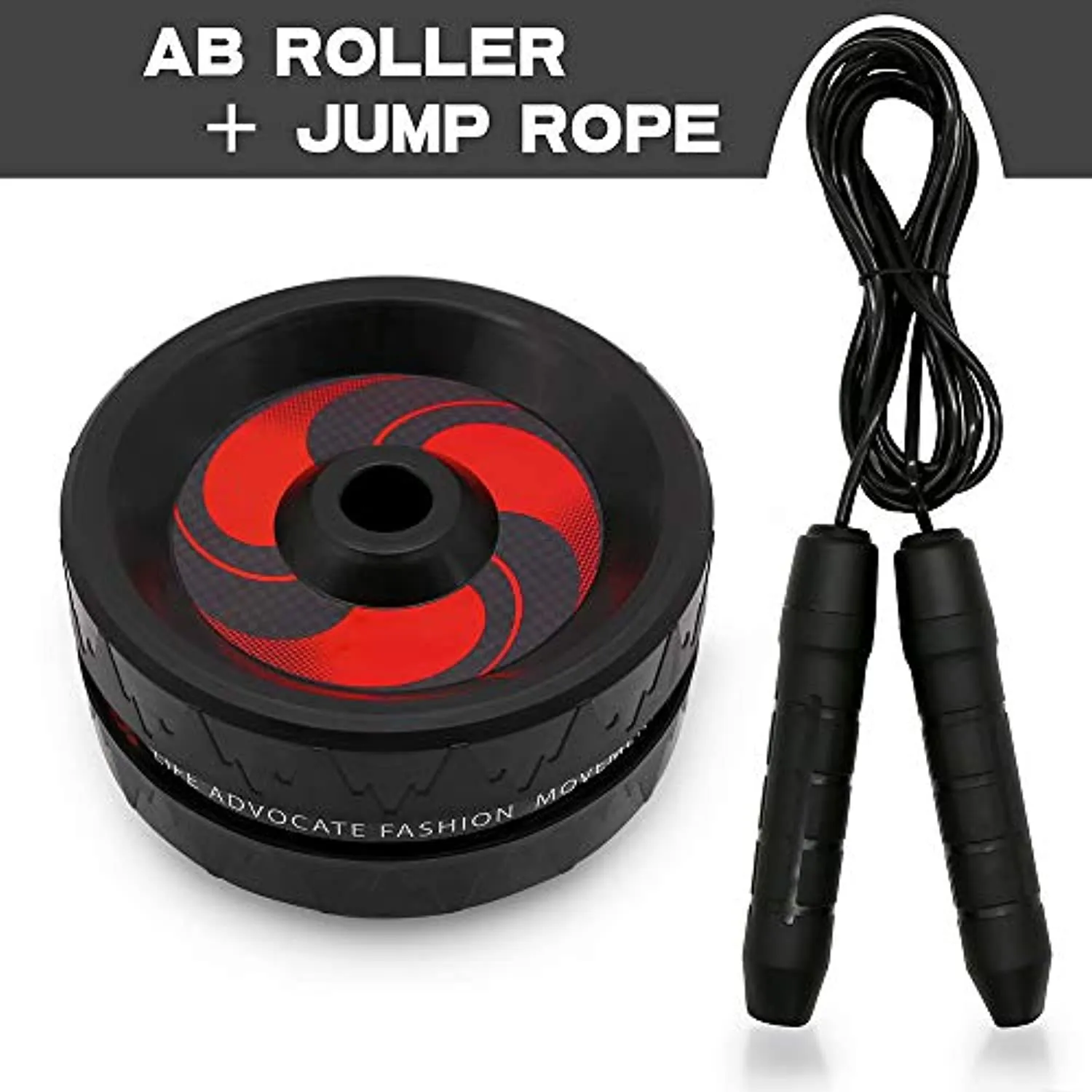 Fitness Ab Roller Wheel for Abdominal Exercises Abs Workout Equipment with Knee Pad and Jump Rope for Home Office Gym Trainer