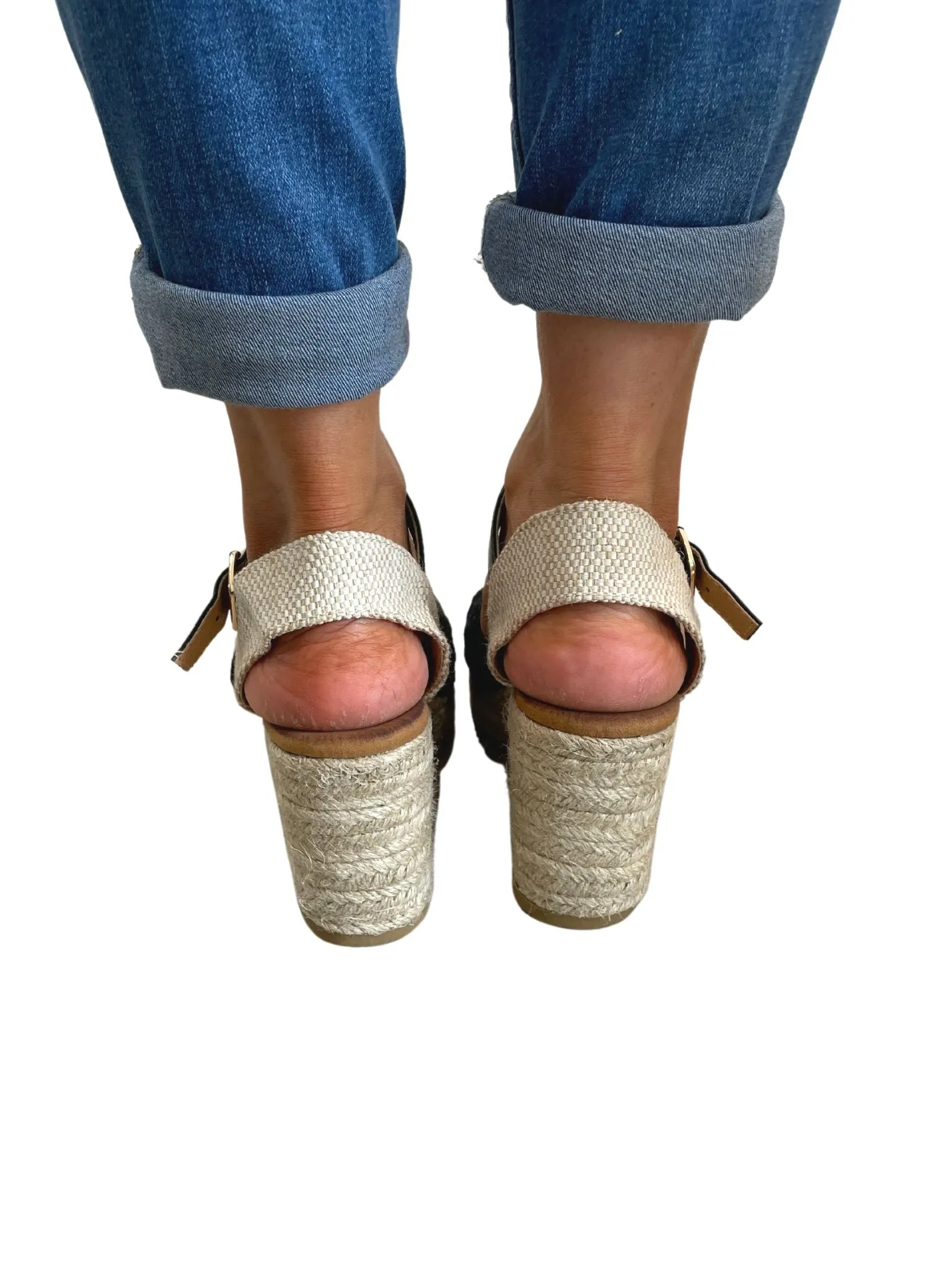 Flossie Closed Toe Ankle Espadrille  Wedge Sandals- Cayenne