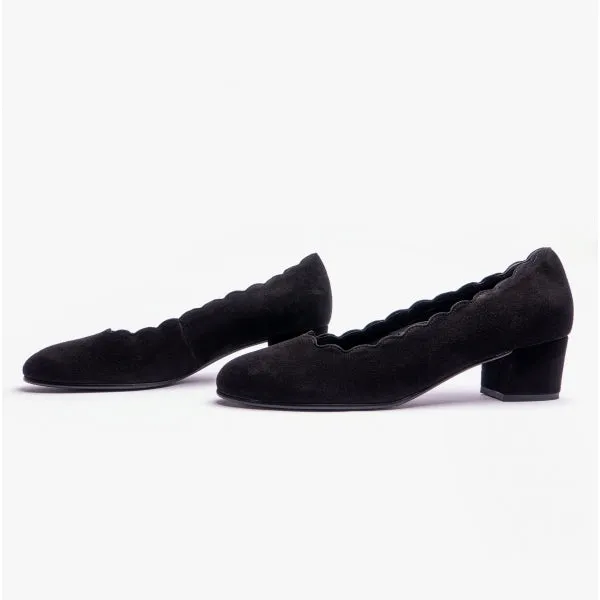 GIGI Ladies Suede Court Shoes Black