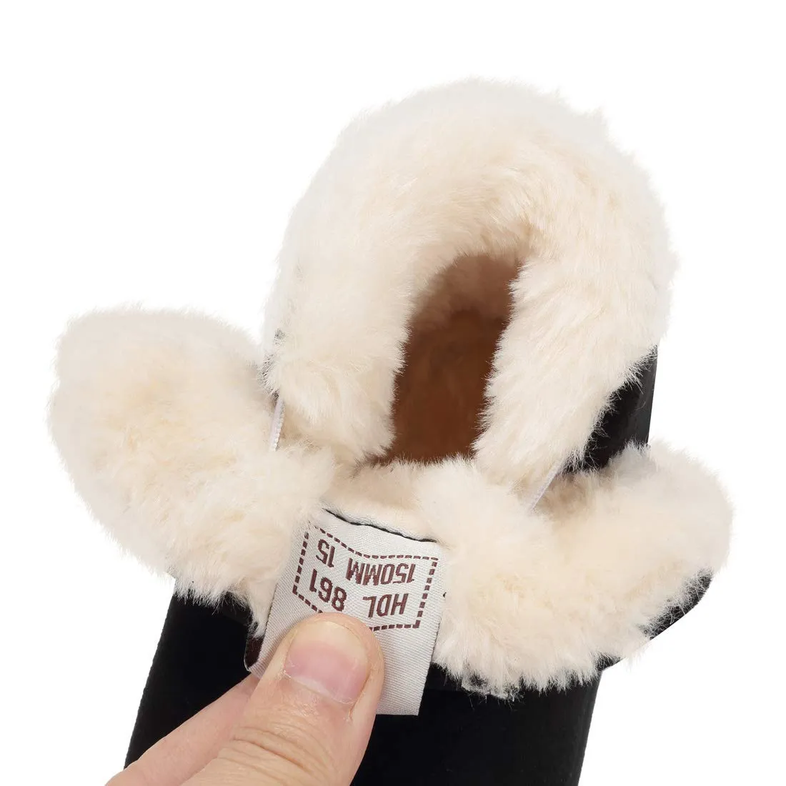 Girls Winter Boots for Toddler Size 7 M Fur Lined Winter Warm Kids Shoes Black