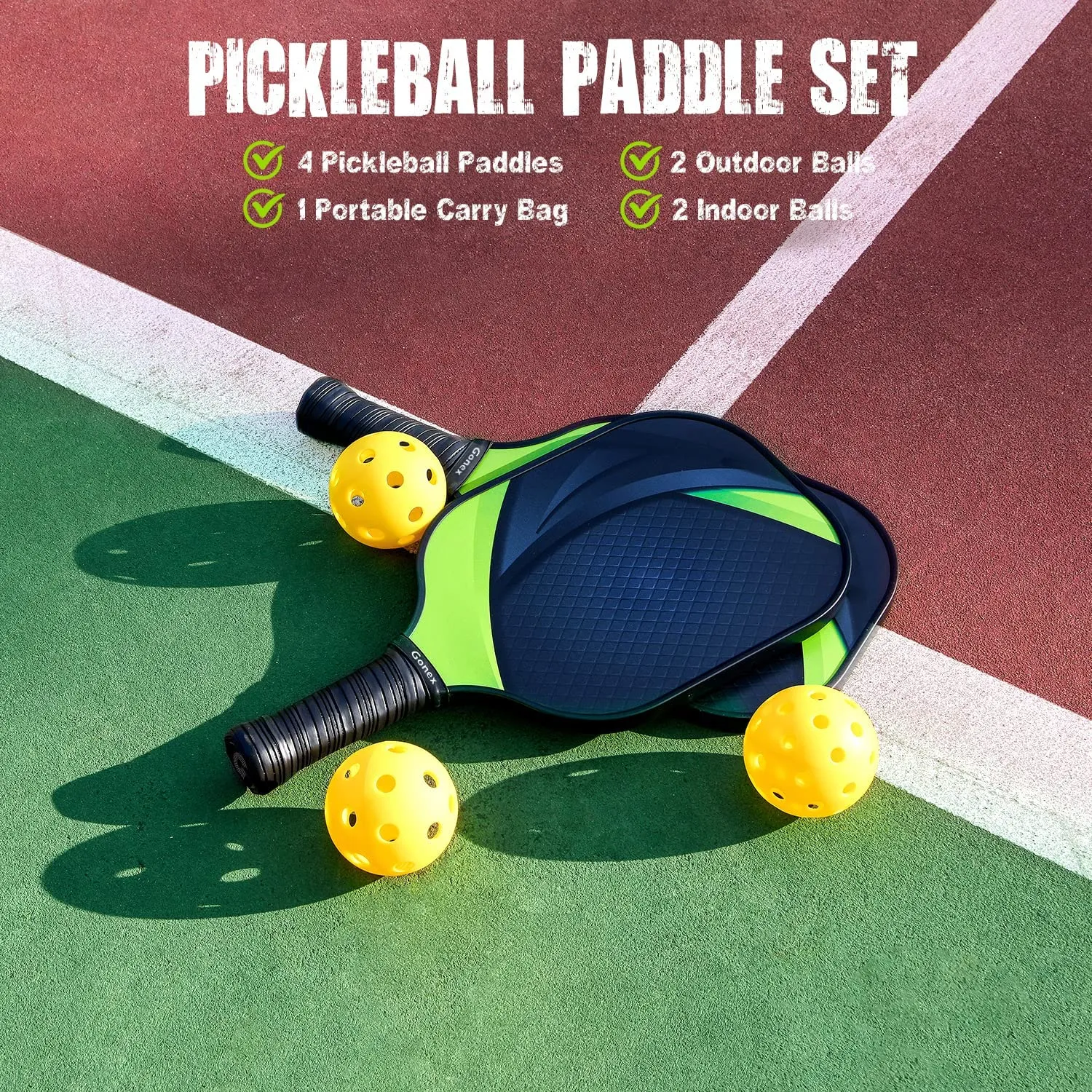 Gonex Pickleball Rackets Set of 4