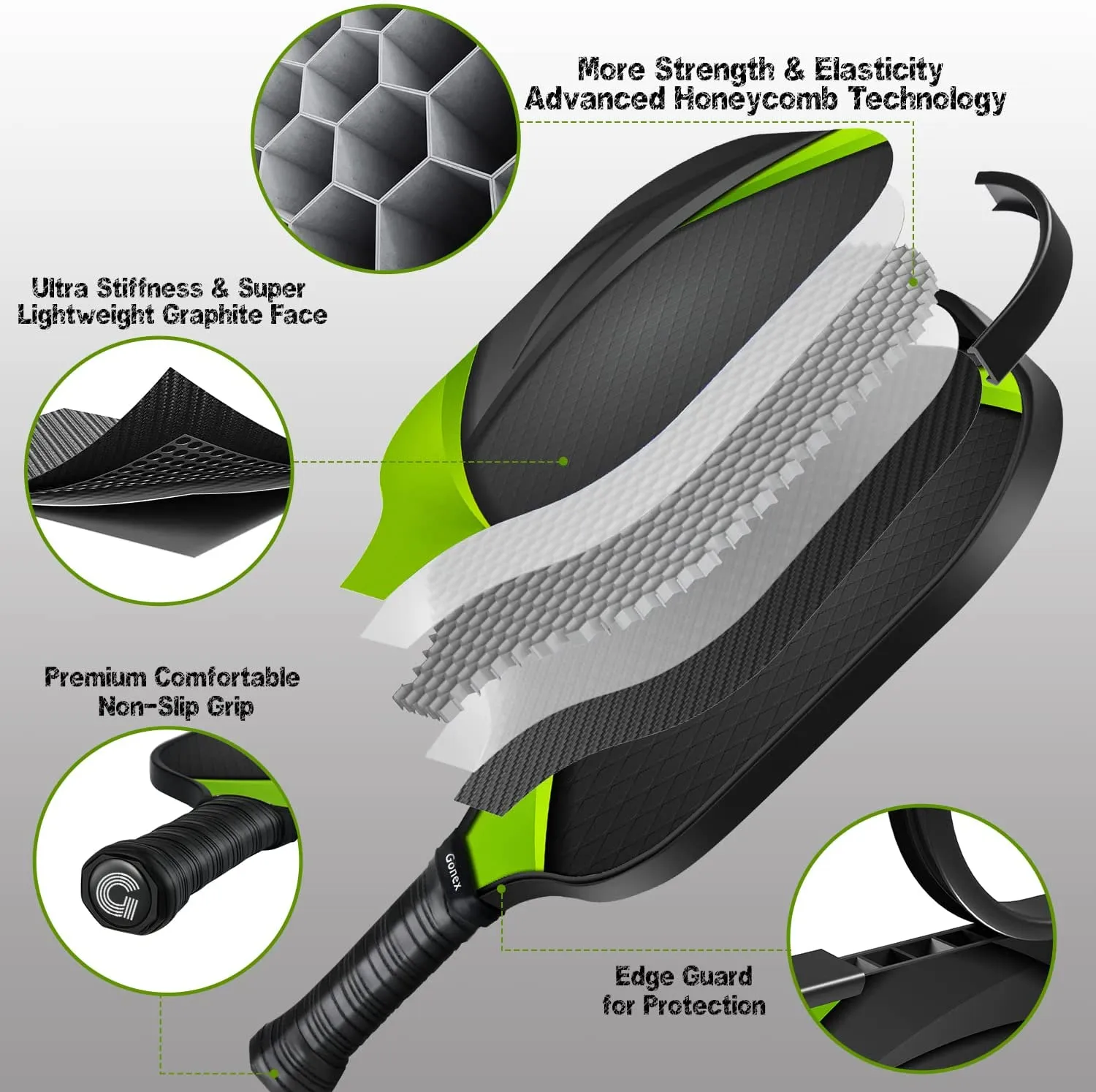 Gonex Pickleball Rackets Set of 4