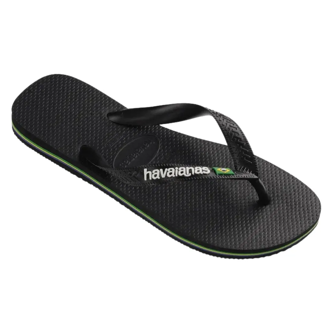 Havaianas Brasil Logo Flip Flop - Black/Black