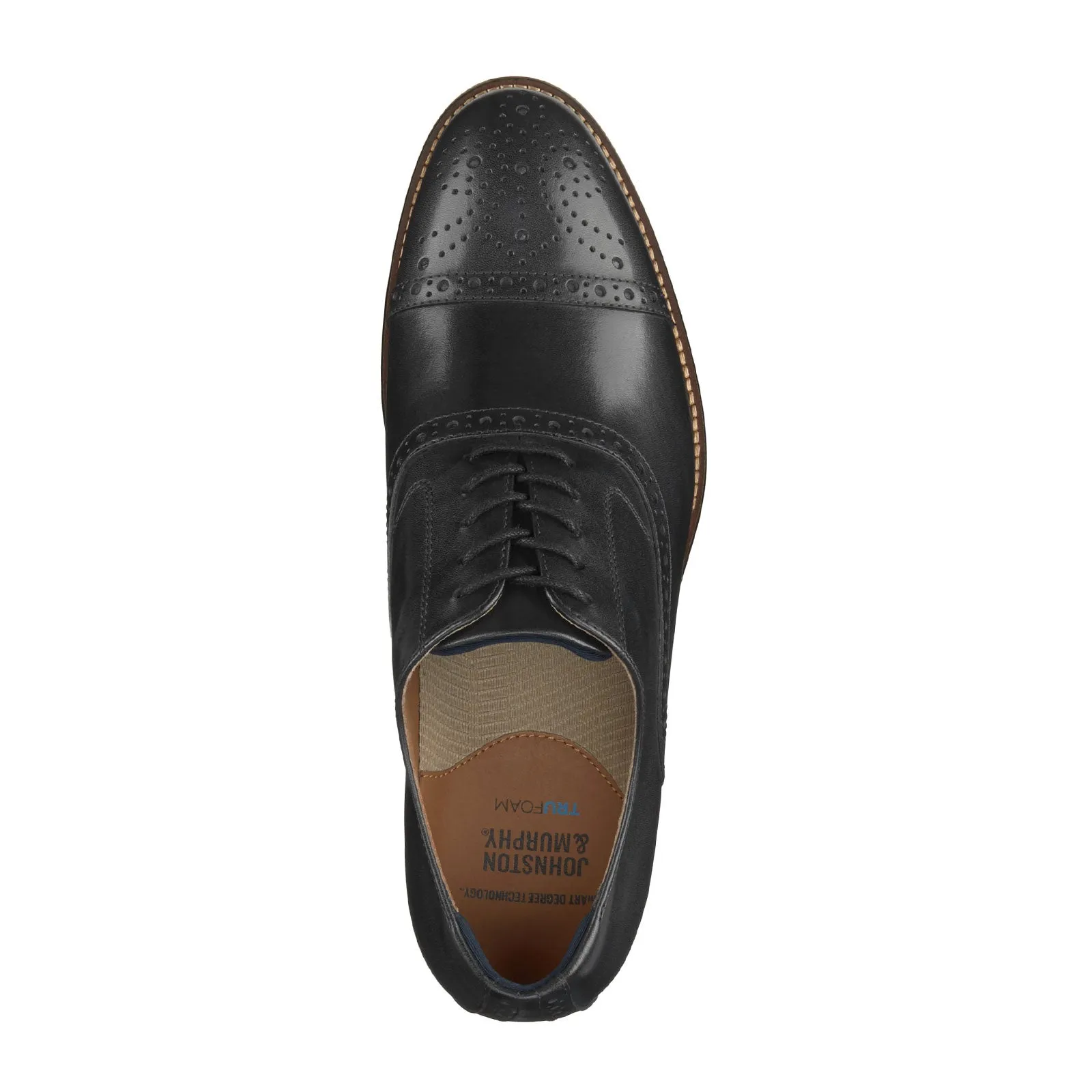 Johnston & Murphy Conard 2.0 Cap Toe Oxford (Men) - Black Full Grain