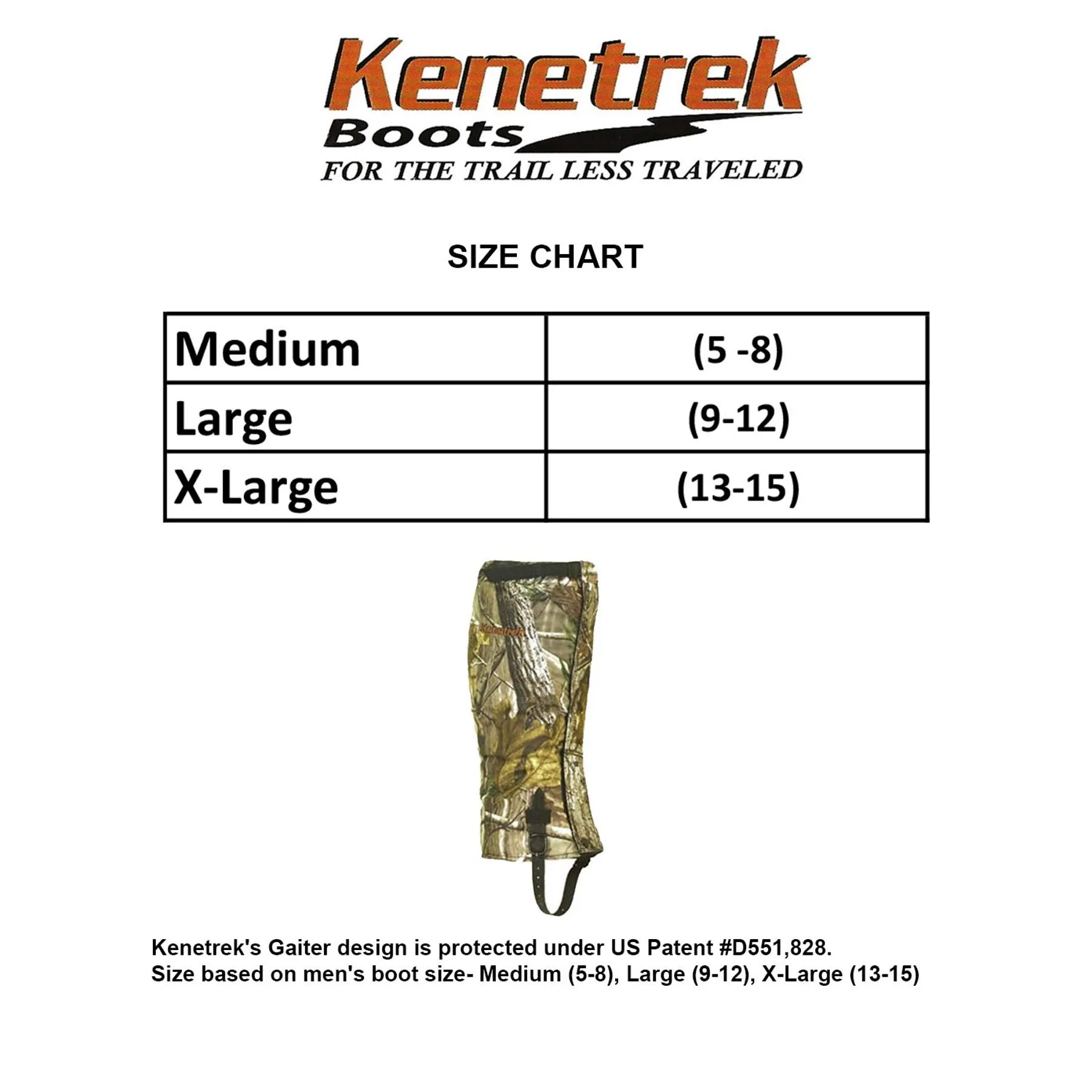 Kenetrek Unisex Large Waterproof Solid Loden Gaiter For Hunting Boots