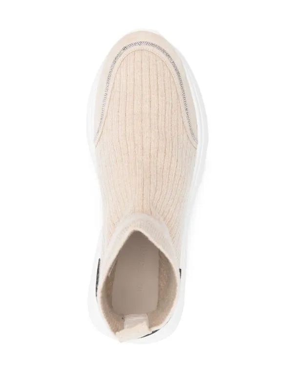 knit low-top sneakers