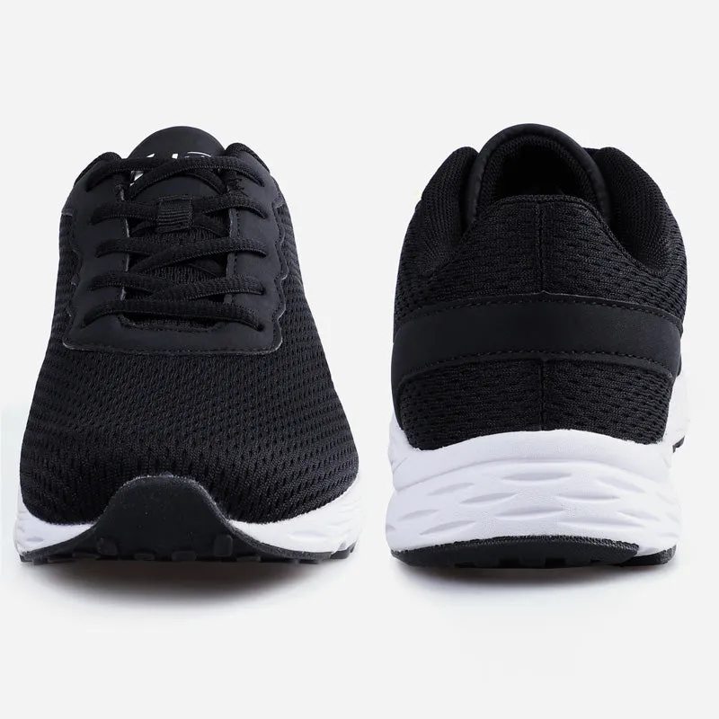 Knixmax Extra Wide Lightweight Men's Running Shoes for Flatfoot Black Sport Shoes with Wide Toe Box