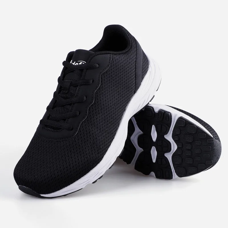 Knixmax Extra Wide Lightweight Men's Running Shoes for Flatfoot Black Sport Shoes with Wide Toe Box