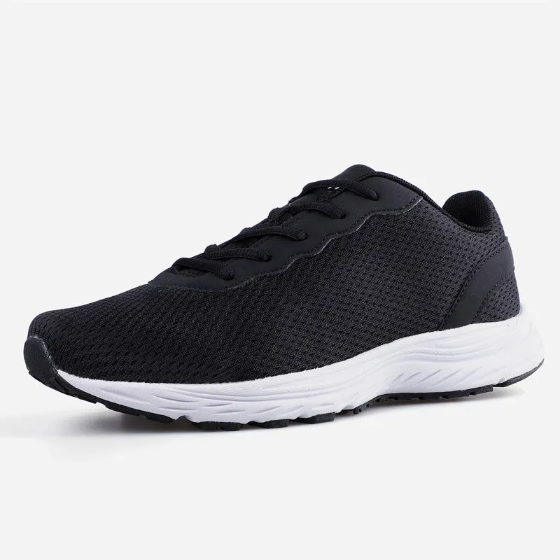 Knixmax Extra Wide Lightweight Men's Running Shoes for Flatfoot Black Sport Shoes with Wide Toe Box